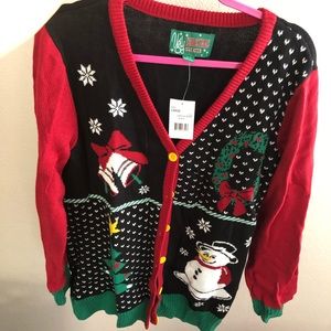 Ugly/Tacky Christmas sweater/cardigan.